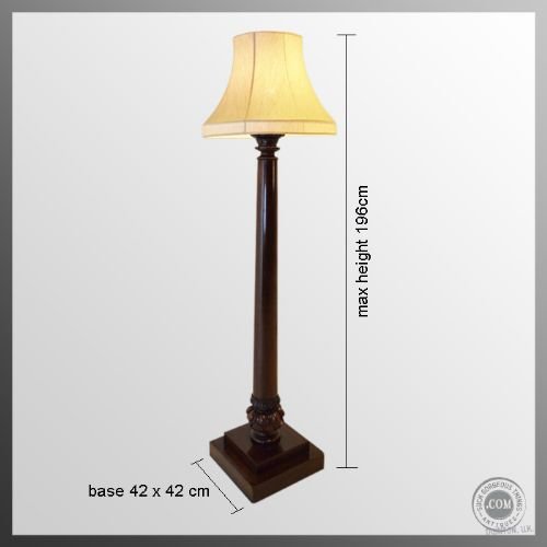 fig 1. Standard Lamp & Shade Large Tall Floor Light Antique