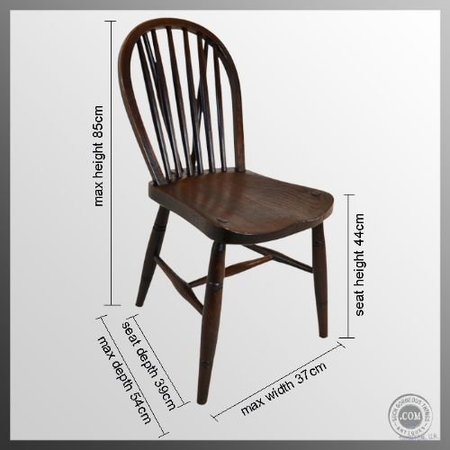 fig 1. Set Four 4 Kitchen Dining Antique Windsor Chairs c1880