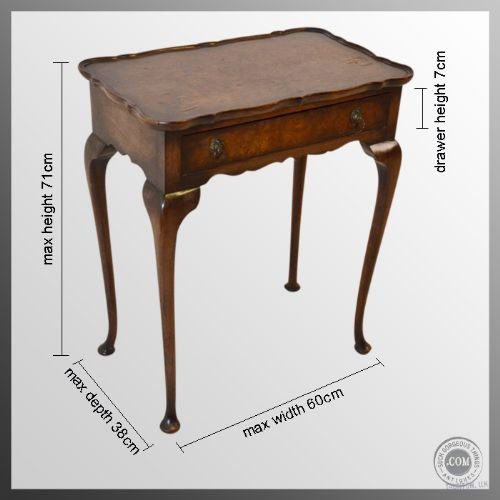 fig 1. Burr Walnut Hall Side Console Sofa Table Antique c1900
