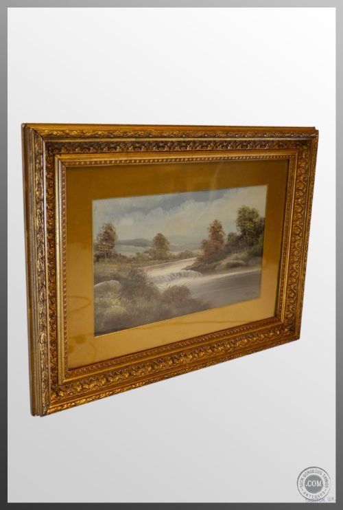Antique Oil Painting on Board Signed H.m.sutton C1900