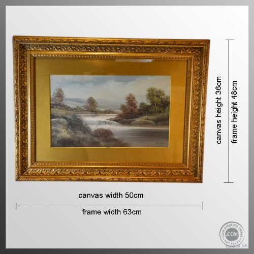 fig 1. Antique Oil Painting on Board Signed H.M.Sutton c1900