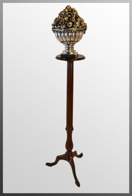 Torchere Stand Tripod Plant Lamp Antique Mahogany C1900