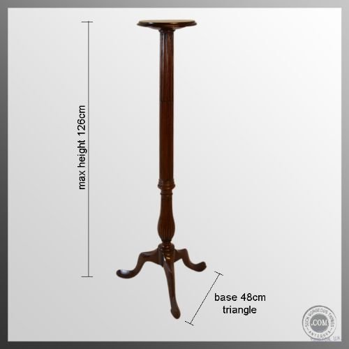 fig 1. Torchere Stand Tripod Plant Lamp Antique Mahogany c1900