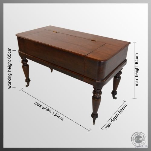 fig 1. Regency Antique Writing Table Desk Bureau Leather Top Former Square Piano c1830