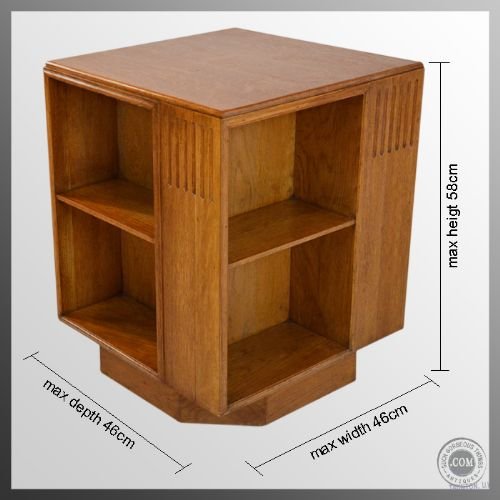 fig 1. Art Deco Revolving Oak Bookcase Fyne Ladye Book Cabinet Henry Stone & Son c1930
