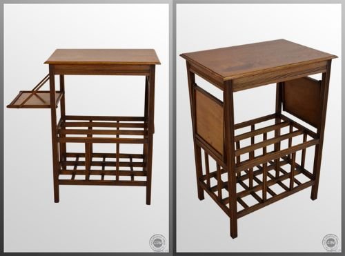fig 2. Antique Edwardian Walnut Canterbury or Music Table With Reading Slope. c1910