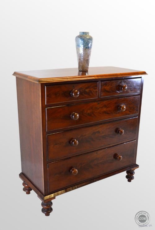 Large Tall Mahogany Chest of Drawers Victorian Antique C1860