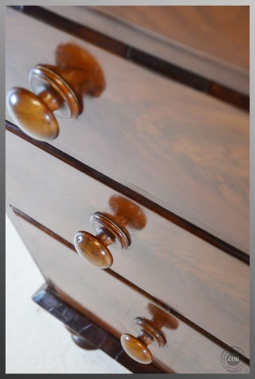 fig 2. Large Tall Mahogany Chest of Drawers Victorian Antique c1860