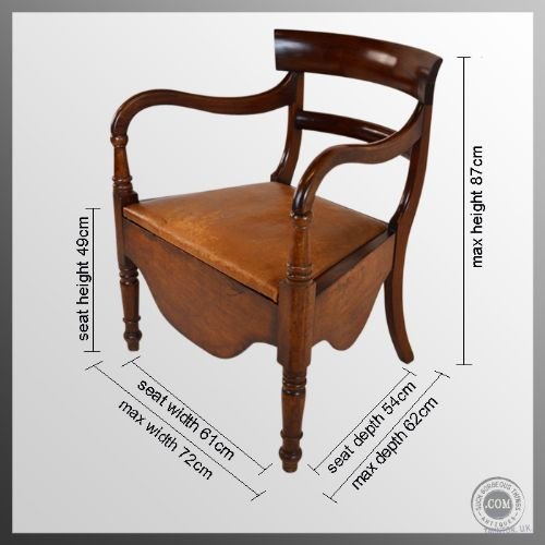 fig 1. Antique Early Regency Leather Seated Wide Elbow Chair Mahogany Armchair c1810