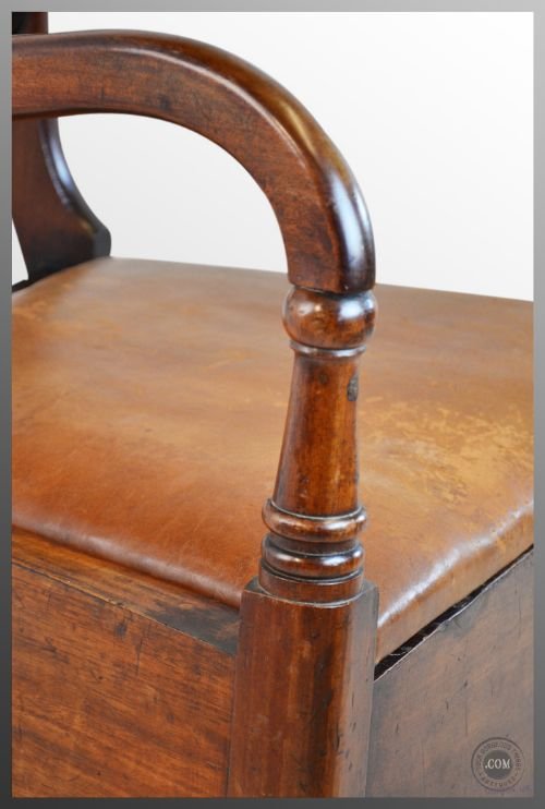 fig 2. Antique Early Regency Leather Seated Wide Elbow Chair Mahogany Armchair c1810