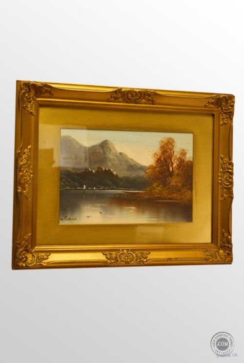 Antique Art Oil Painting on Board English School C1900 Picture Signed W.collins