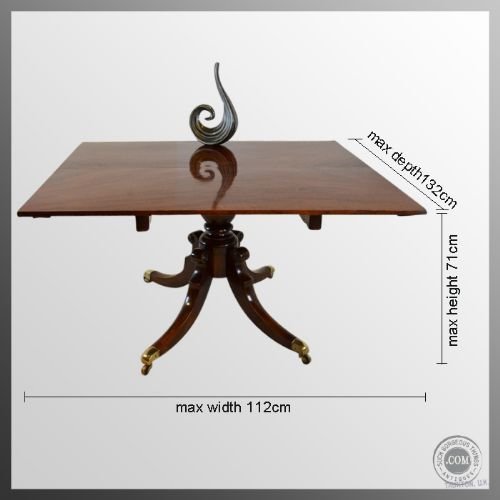 fig 1. Regency Period Antique Breakfast Loo Tilt Top Mahogany Dining Table c1820
