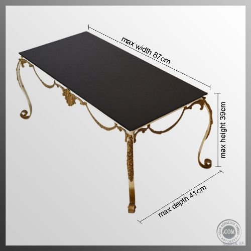 fig 1. Art Deco Coffee Or Side Table Wrought Iron Original Vitrolite Glass Top c1930