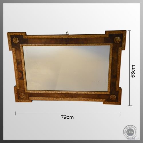 fig 1. Wall Mirror Regency Period Original Antique Gilt Gesso & Walnut Frame c1820