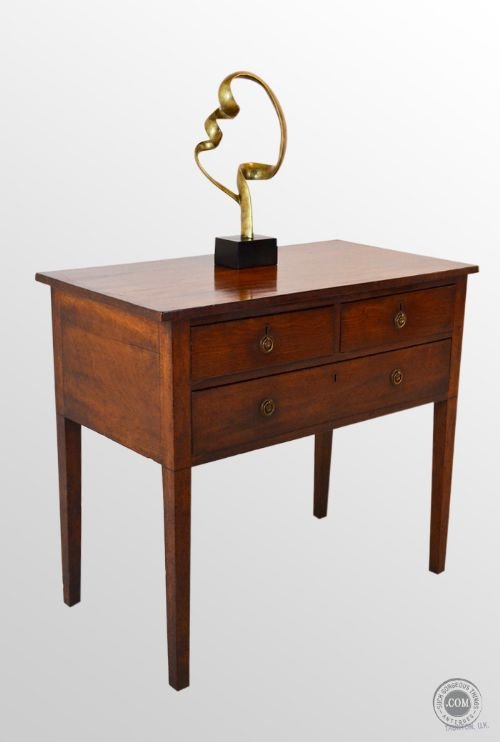 Lowboy Antique Triple Drawer Console Table Mahogany George Lll C1800