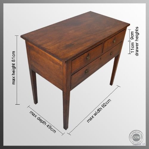 fig 1. Lowboy Antique Triple Drawer Console Table Mahogany George lll c1800