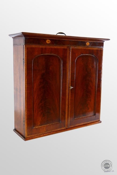 Antique Regency Period Campaign Travelling Wall Display Cabinet C1810