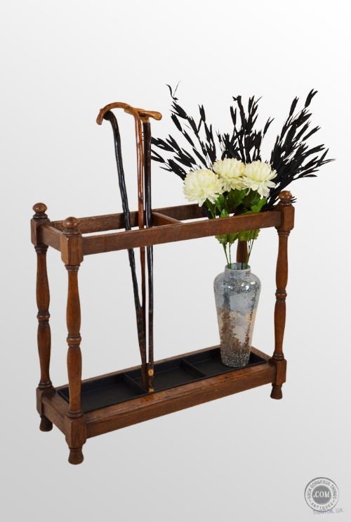Antique Oak Stick & Umbrella Hall Stand C1900