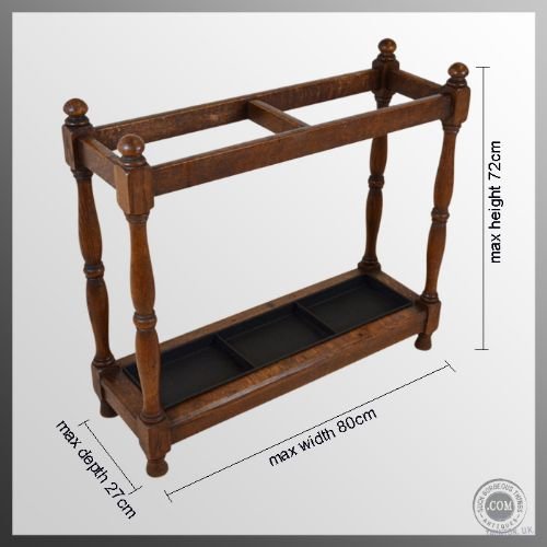 fig 1. Antique Oak Stick & Umbrella Hall Stand c1900