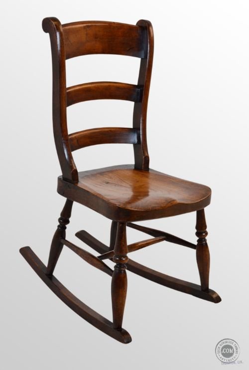 Antique Elm Rocking Country Chair Victorian C1850