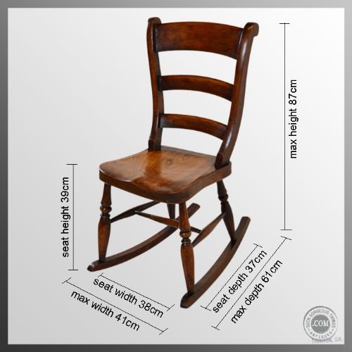 fig 1. Antique Elm Rocking Country Chair Victorian c1850