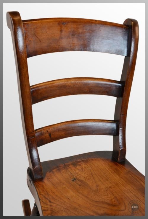 fig 2. Antique Elm Rocking Country Chair Victorian c1850