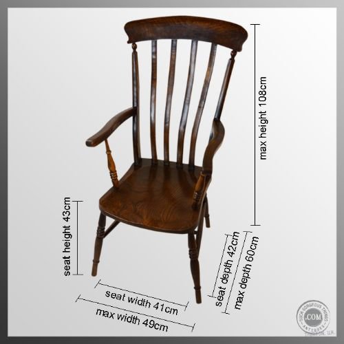 fig 1. Antique Windsor Lath High Back Chair Country Elm & Beech Stick Armchair c1900