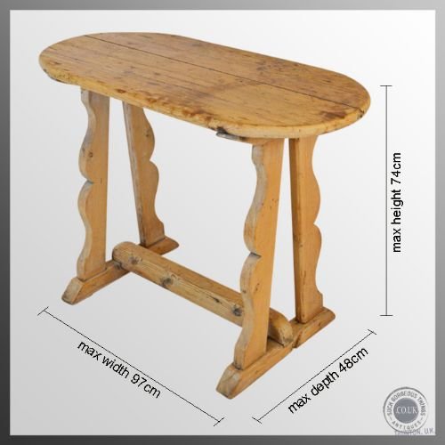 fig 1. Antique Victorian Pine Devon Butter Maids Table c1860