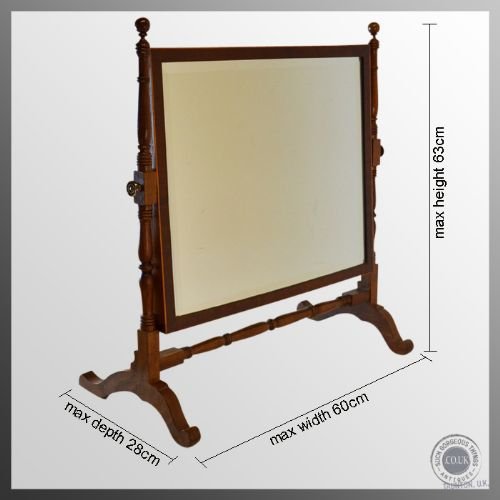 fig 1. Antique Dressing Vanity Swing Cosmetic Bevel Glass Mirror Antique c1890