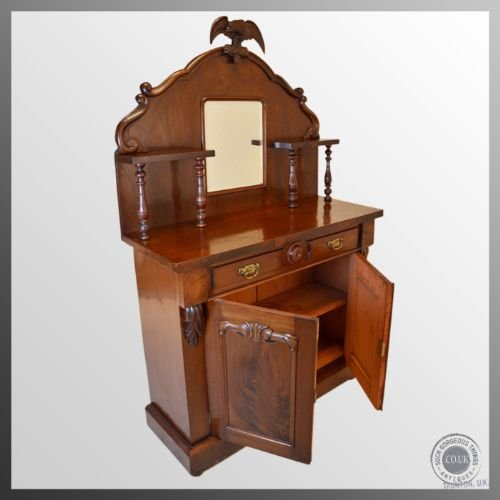 fig 3. Antique Chiffonier Mirror Sideboard Mahogany Cabinet Victorian c1860