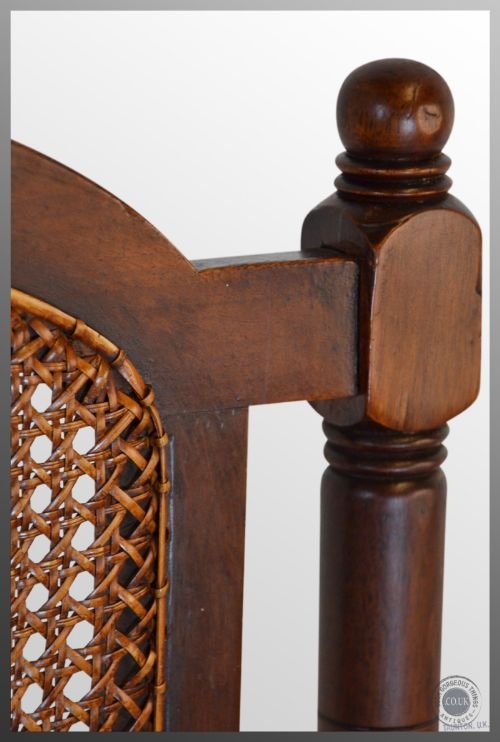 fig 2. Antique Chair Bergere Oak Elbow Bow Armchair c1910