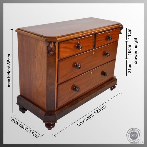fig 1. Antique Large Mahogany Chest of Drawers Victorian c1860 Fine Quality