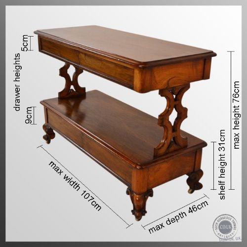 fig 1. Walnut Antique Buffet Server Dumb Waiter Table by Eadon & Son Sheffield c1860