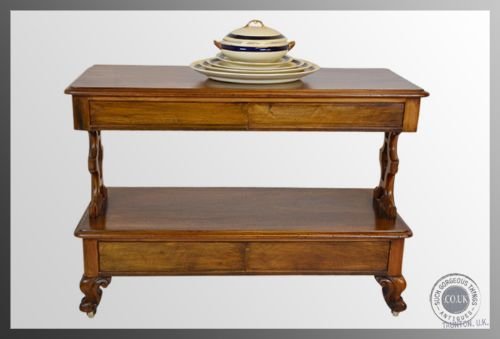 fig 3. Walnut Antique Buffet Server Dumb Waiter Table by Eadon & Son Sheffield c1860