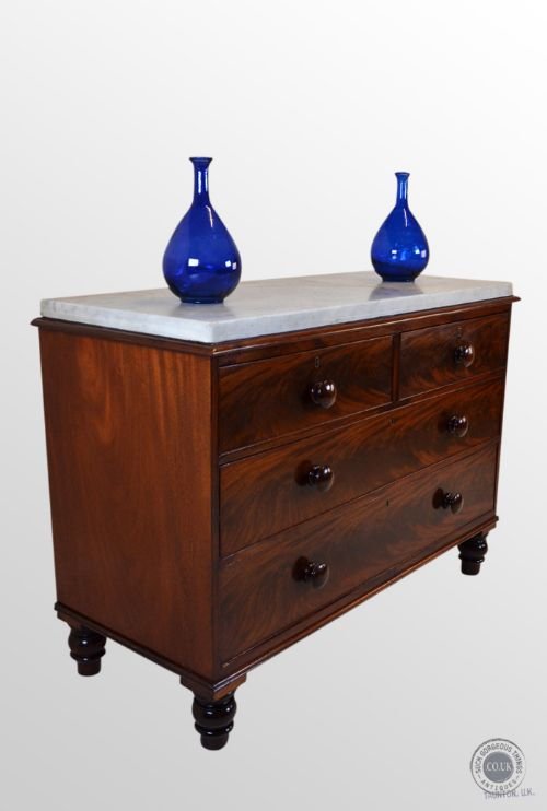 Antique Large Mahogany Marble Top Chest of Drawers Victorian C1850