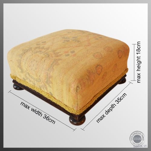 fig 1. Antique Gout Stool Upholstered Footstool Foot Rest c1800