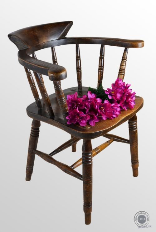 Windsor Bow Smokers Armchair Elm Country Stick Chair C1890