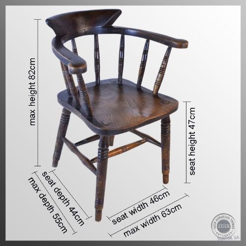 fig 1. Windsor Bow Smokers Armchair Elm Country Stick Chair c1890