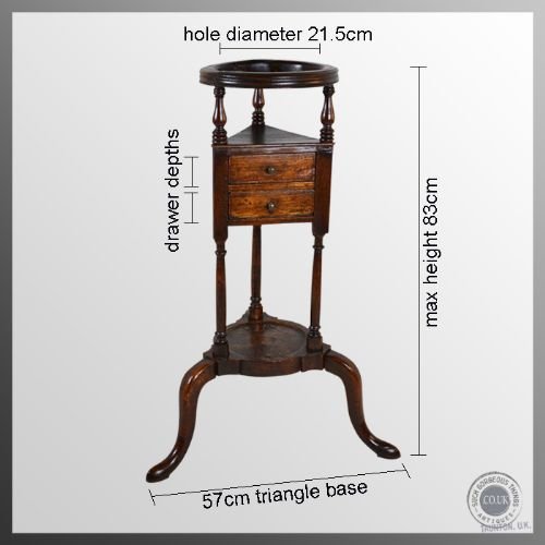 fig 1. Early Georgian Antique Oak Wash Stand Pot Jardiniere c1750