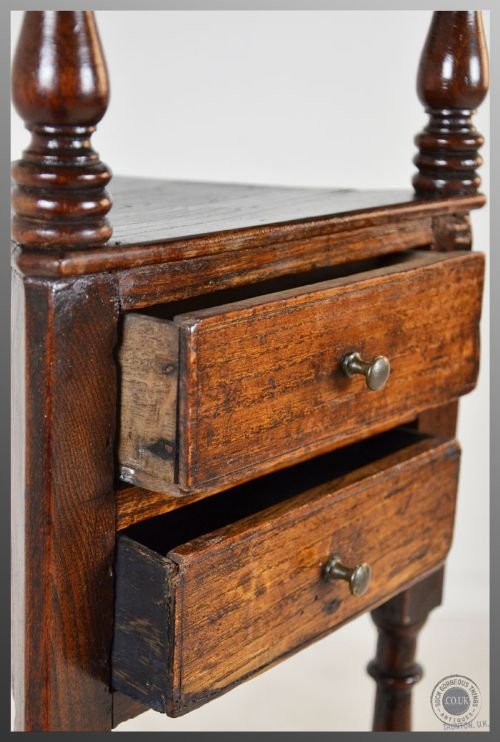 fig 2. Early Georgian Antique Oak Wash Stand Pot Jardiniere c1750