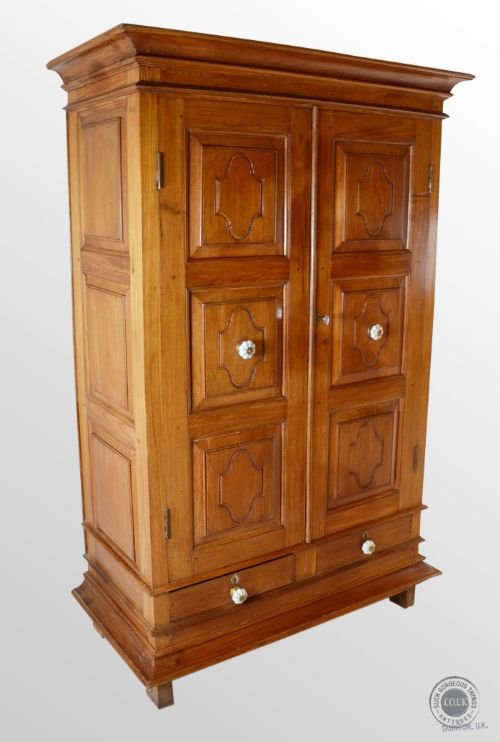 Antique French Cherry Wardrobe Linen Press Cabinet Cupboard C1860