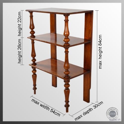 fig 1. Display Shelf What Not Antique Mahogany Whatnot Open Bookcase c1870