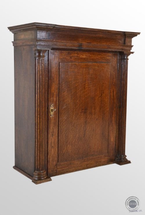 Antique Georgian Oak Wall Cupboard Display Cabinet C1800