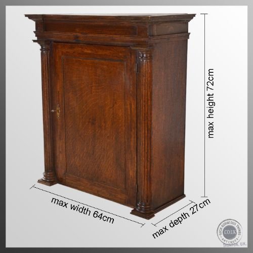 fig 1. Antique Georgian Oak Wall Cupboard Display Cabinet c1800