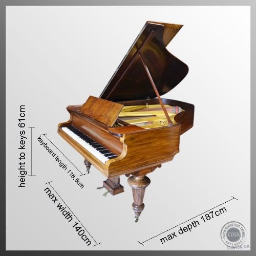 fig 1. Antique English Grand Piano in Rosewood Chappell & Co London c1901