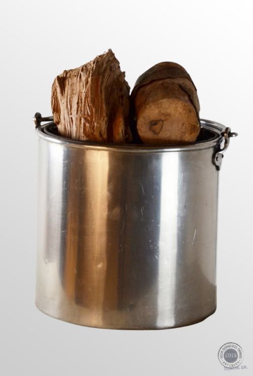 Antique Log & Coal Bucket Steel Fireside Bin Art Deco Period C1920