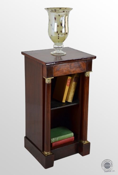 Regency Antique Mahogany Small Open Bookcase Library Cabinet with Drawer C1830