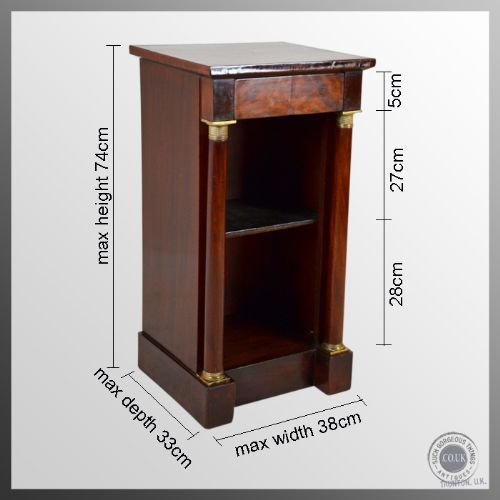 fig 1. Regency Antique Mahogany Small Open Bookcase Library Cabinet With Drawer c1830