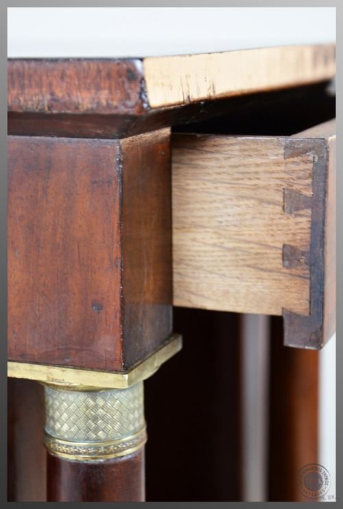 fig 2. Regency Antique Mahogany Small Open Bookcase Library Cabinet With Drawer c1830