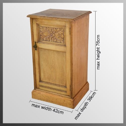 fig 1. Antique Ash Small Cabinet Pot Bedside Music Cupboard - c1900